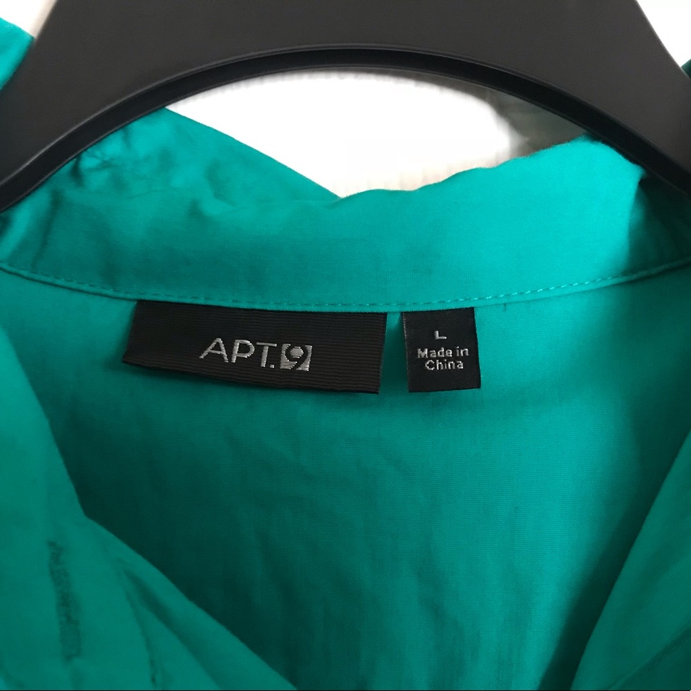 Turquoise Button Up Blouse - Picture 3 of 3